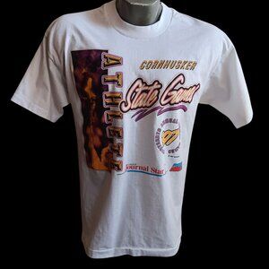 Vintage T-shirt Single Stitch Large 1990's Nebraska Cornhusker State Games Mens